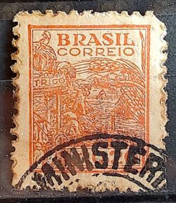 Selo Regular Cod RHM 482 Netinha Trigo CrS 0p20 Filigrana Q 1947 Circulado 3