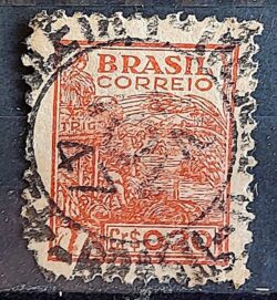 Selo Regular Cod RHM 482 Netinha Trigo CrS 0p20 Filigrana Q 1947 Circulado 5