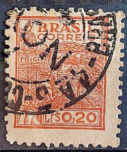 Selo Regular Cod RHM 482 Netinha Trigo CrS 0p20 Filigrana Q 1947 Circulado 6