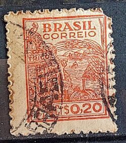 Selo Regular Cod RHM 482 Netinha Trigo CrS 0p20 Filigrana Q 1947 Circulado 8