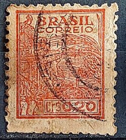 Selo Regular Cod RHM 482 Netinha Trigo CrS 0p20 Filigrana Q 1947 Circulado 9