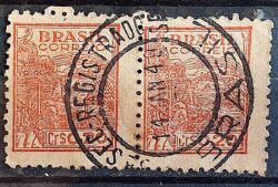 Selo Regular Cod RHM 482 Netinha Trigo CrS 0p20 Filigrana Q 1947 Dupla Circulado 2