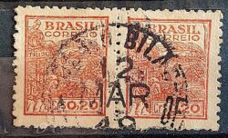 Selo Regular Cod RHM 482 Netinha Trigo CrS 0p20 Filigrana Q 1947 Dupla Circulado 3