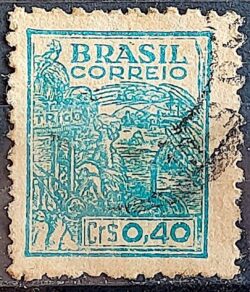 Selo Regular Cod RHM 483 Netinha Trigo CrS 0p40 Filigrana Q 1947 Circulado 1