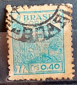 Selo Regular Cod RHM 483 Netinha Trigo CrS 0p40 Filigrana Q 1947 Circulado 11