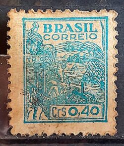 Selo Regular Cod RHM 483 Netinha Trigo CrS 0p40 Filigrana Q 1947 Circulado 14