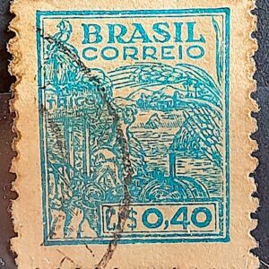 Selo Regular Cod RHM 483 Netinha Trigo CrS 0p40 Filigrana Q 1947 Circulado 18