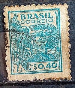 Selo Regular Cod RHM 483 Netinha Trigo CrS 0p40 Filigrana Q 1947 Circulado 3