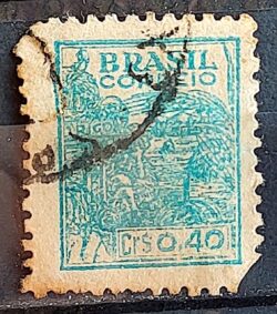 Selo Regular Cod RHM 483 Netinha Trigo CrS 0p40 Filigrana Q 1947 Circulado 4