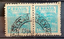 Selo Regular Cod RHM 483 Netinha Trigo CrS 0p40 Filigrana Q 1947 Dupla Circulado 1