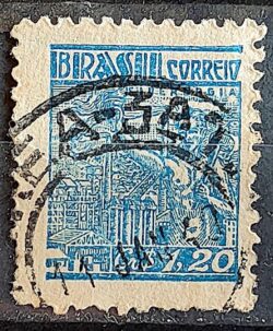 Selo Regular Cod RHM 486 Netinha Siderurgia CrS 1p20 Filigrana Q 1947 Circulado 8