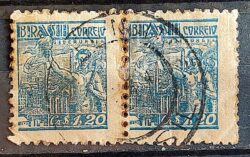 Selo Regular Cod RHM 486 Netinha Siderurgia CrS 1p20 Filigrana Q 1947 Dupla Circulado 2