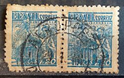 Selo Regular Cod RHM 486 Netinha Siderurgia CrS 1p20 Filigrana Q 1947 Dupla Circulado 3