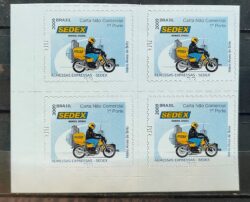 Selo Regular RHM 852 Servico Postal Sedex Moto Transporte Com Picote BR 2011 Quadra