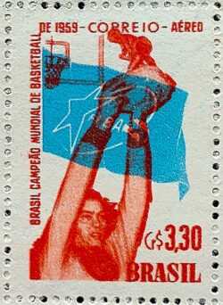 A 87 Selo Brasil Campeao Mundial de Basquete 1959