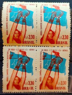A 87 Selo Brasil Campeao Mundial de Basquete 1959 Quadra 1