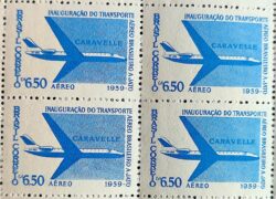 A 89 Selo Aereo Transporte Aereo Brasileiro a Jato Aviao Caravelle 1959 Quadra