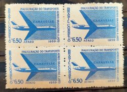 A 89 Selo Aereo Transporte Aereo Brasileiro a Jato Aviao Caravelle 1959 Quadra 3