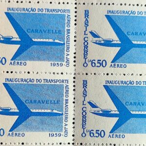 A 89 Selo Aereo Transporte Aereo Brasileiro a Jato Aviao Caravelle 1959 Quadra