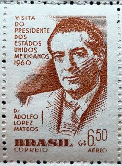 A 90 Selo Presidente do Mexico Adolfo Lopes Mateos 1960