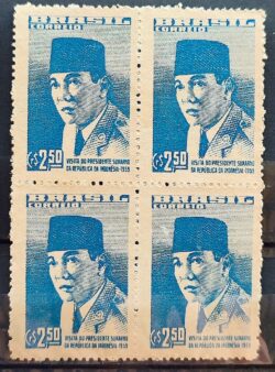 C 432 Selo Presidente Sukarno Indonesia 1959 Quadra 1