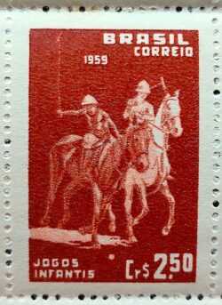 C 433 Selo Jogos Infantis Polo Cavalo Crianca Infantil 1959 1