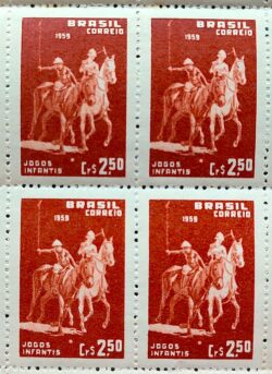 C 433 Selo Jogos Infantis Polo Cavalo Crianca Infantil 1959 Quadra