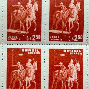 C 433 Selo Jogos Infantis Polo Cavalo Crianca Infantil 1959 Quadra