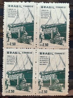 C 434 Selo Fundo Portuario Nacional Navio Empilhadeira Porto 1959 Quadra 2