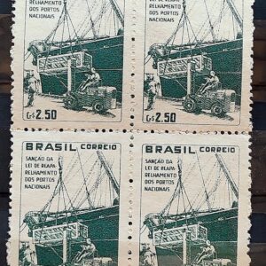 C 434 Selo Fundo Portuario Nacional Navio Empilhadeira Porto 1959 Quadra 2
