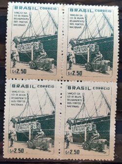 C 434 Selo Fundo Portuario Nacional Navio Empilhadeira Porto 1959 Quadra 3