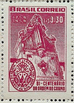 C 435 Selo Bicentenario Ordem Terceira do Carmo de Diamantina Religiao 1959