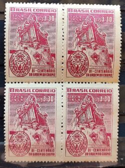 C 435 Selo Bicentenario Ordem Terceira do Carmo de Diamantina Religiao 1959 Quadra 2