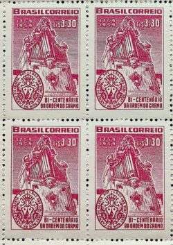 C 435 Selo Bicentenario Ordem Terceira do Carmo de Diamantina Religiao 1959 Quadra