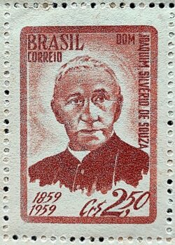 C 436 Selo Centenario Dom Joaquim Silverio de Souza Arcebispo de Diamantina Religiao 1959