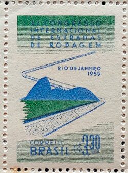 C 437 Selo Congresso de Estradas de Rodagem Rodovia Transporte 1959