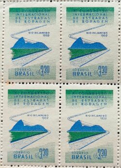 C 437 Selo Congresso de Estradas de Rodagem Rodovia Transporte 1959 Quadra