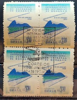 C 437 Selo Congresso de Estradas de Rodagem Rodovia Transporte 1959 Quadra CBC RJ 3