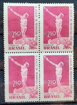 C 439 Selo Jogos da Primavera Mulher Arremesso de Peso 1959 Quadra 3