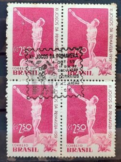 C 439 Selo Jogos da Primavera Mulher Arremesso de Peso 1959 Quadra CBC RJ 1
