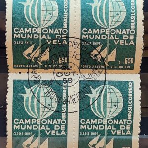 C 440 Selo Campeonato Mundial de Vela Classe Snipe Porto Alegre 1959 Quadra CBC RJ 2