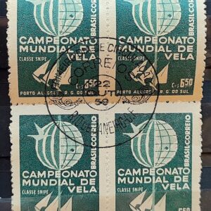 C 440 Selo Campeonato Mundial de Vela Classe Snipe Porto Alegre 1959 Quadra CBC RJ 3