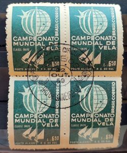 C 440 Selo Campeonato Mundial de Vela Classe Snipe Porto Alegre 1959 Quadra CBC RJ 4