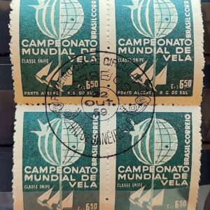 C 440 Selo Campeonato Mundial de Vela Classe Snipe Porto Alegre 1959 Quadra CBC RJ 4