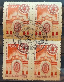 C 442 Selo Cinquentenario da Fabrica Getulio Vargas Piquete Exercito Militar 1959 Quadra CBC RJ 1
