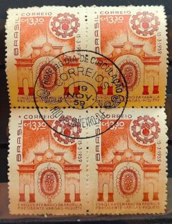 C 442 Selo Cinquentenario da Fabrica Getulio Vargas Piquete Exercito Militar 1959 Quadra CBC RJ 4