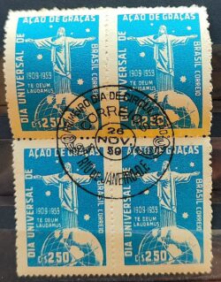 C 443 Selo Cinquentenario Dia de Acao de Gracas 1959 Quadra CBC RJ 4