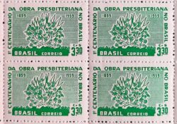 C 444 Selo Centenario Obra Presbiteriana Religiao 1959 Quadra