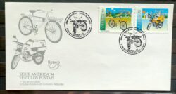 Envelope FDC 610 UPAEP Veiculos Postais Bicicleta Moto Servico Postal 1994 CBC RJ 1