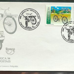 Envelope FDC 610 UPAEP Veiculos Postais Bicicleta Moto Servico Postal 1994 CBC RJ 1